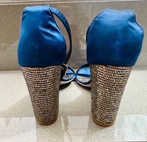 CATWALK Blue Embellished Heel Sandals