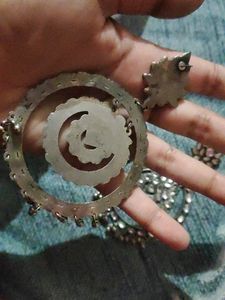 Large Traditional Oxidised Earrings