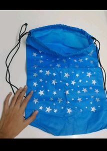 Pack of 3 Blue Star Print Drawstring Backpack