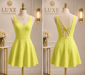 V-Neck Textured Fit & Flare Dress