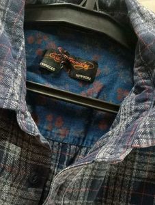 Men's Blue Plaid Flannel Shirt