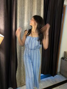 Blue Striped Jumpsuit