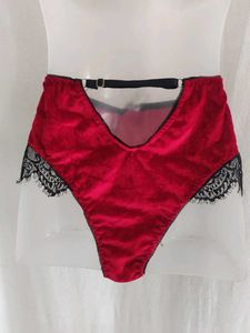 Red Satin Lace Briefs(SHEIN)