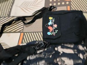 Unique Black Print Dress with Matching Bag free