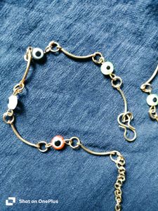 Evil Eye Anklets with Bell Charm