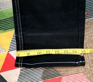 Black Denim Cargo Pants