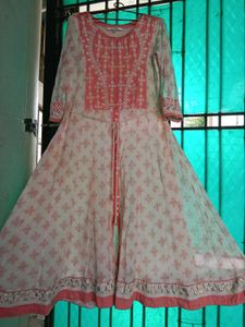 Elegant Peach Floral Kurta