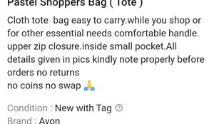 Avon Brand New Pastel Perfect Shopper Bag
