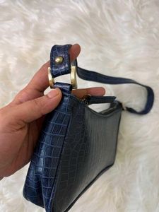 Blue ( Croc Embossed ) Shoulder Bag