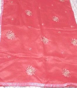 Beautiful organza silk Embroidered Saree