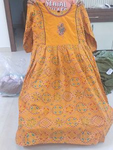 Yellow Printed Kurta