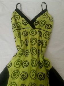 Green Swirl Print Sundress