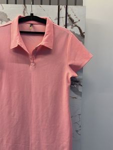 Pink Polo Shirt Dress, Bust- 36 XL Bodycon
