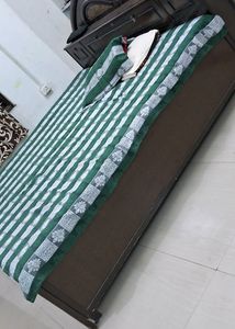 green double bed sheet