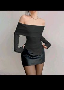 Off-Shoulder Black Top