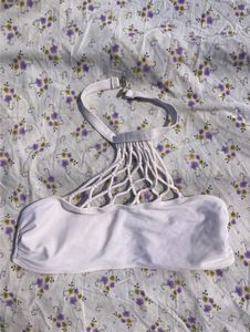 White Crochet Bikini Top