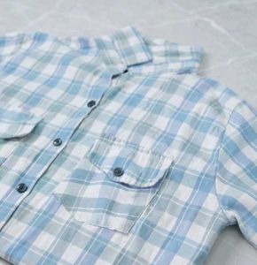 Classic Blue &amp; White Plaid Shirt