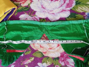 Green &amp; purple Embellished Saree
