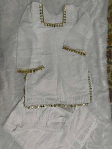 short kurti with umbrella palazzo
