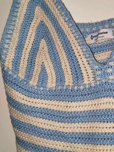 Crocheted Beach Striped Crop Top