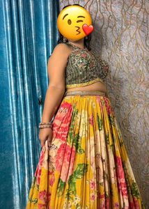 Floral Lehenga Choli Set- Haldi/Mehandi Special