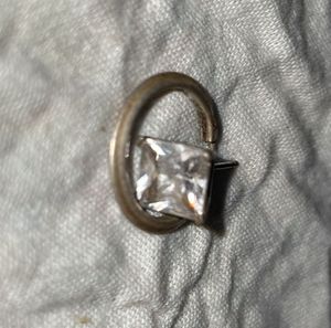 Sparkling Gemstone Hoop Earring