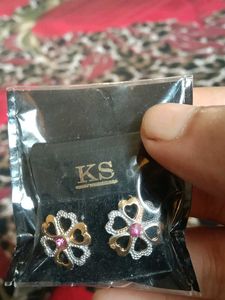 Elegant Flower &amp; Bow Earrings 3 pis Set