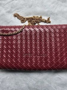 Estee Lauder Woven Clutch with Gold Chain