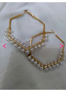 Pulse Golden Fancy Hexagonal Earrings