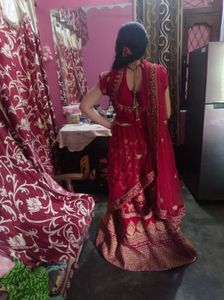 Red Embroidered Lehenga Choli