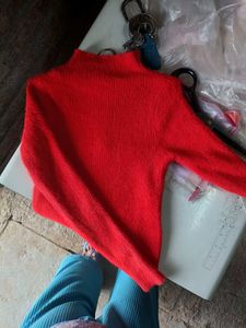 ✨Brand New !! Cozy Red Fuzzy Sweater