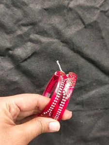 Red &amp; Crystal Bangle Bracelet