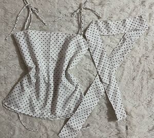 y2k polka dot corset top with scarf