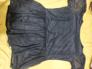 Elegant Black Lace Peplum Top