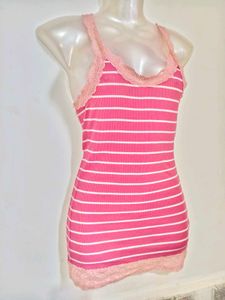 🔥 MEGA SALE🔥Pink &amp; White Lace Trim Camis