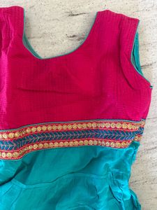 Beautiful Teal &amp; Pink Ethnic Gown- XL