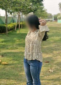 Chic Floral Print Kurta with Mirror Work