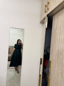 Flowy  Ruffled Emerald Green Dress