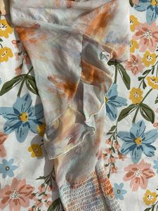 Abstract Print Sheer Top