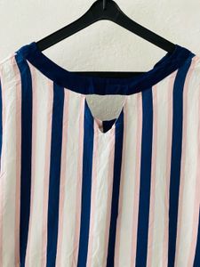 Striped Cropped Top with Tie-Up Sides