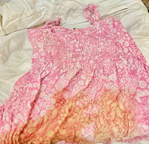 Pink Floral Print Mini Dress