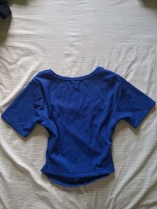 Chic Ruched Royal Blue Top