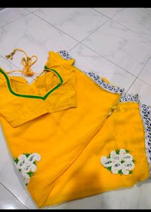 Yellow Saree with Blouse