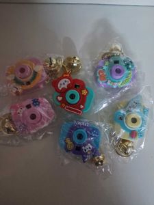 Cute Camera Charm Keychain Set