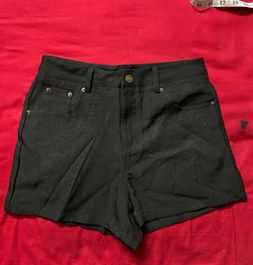 Black High-Waisted Shorts