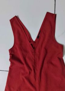 Red Wide-Leg Jumpsuit
