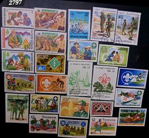 Collection of 25 SCOUT stamps