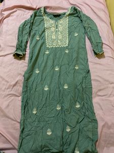 Beautiful Green Embroidered Kurta