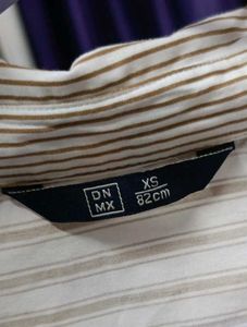 Striped Patchwork Button-Up Shirt xs size