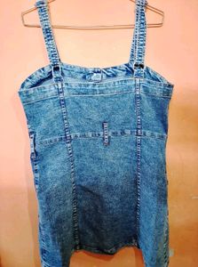 Denim Button-Front Mini Dress